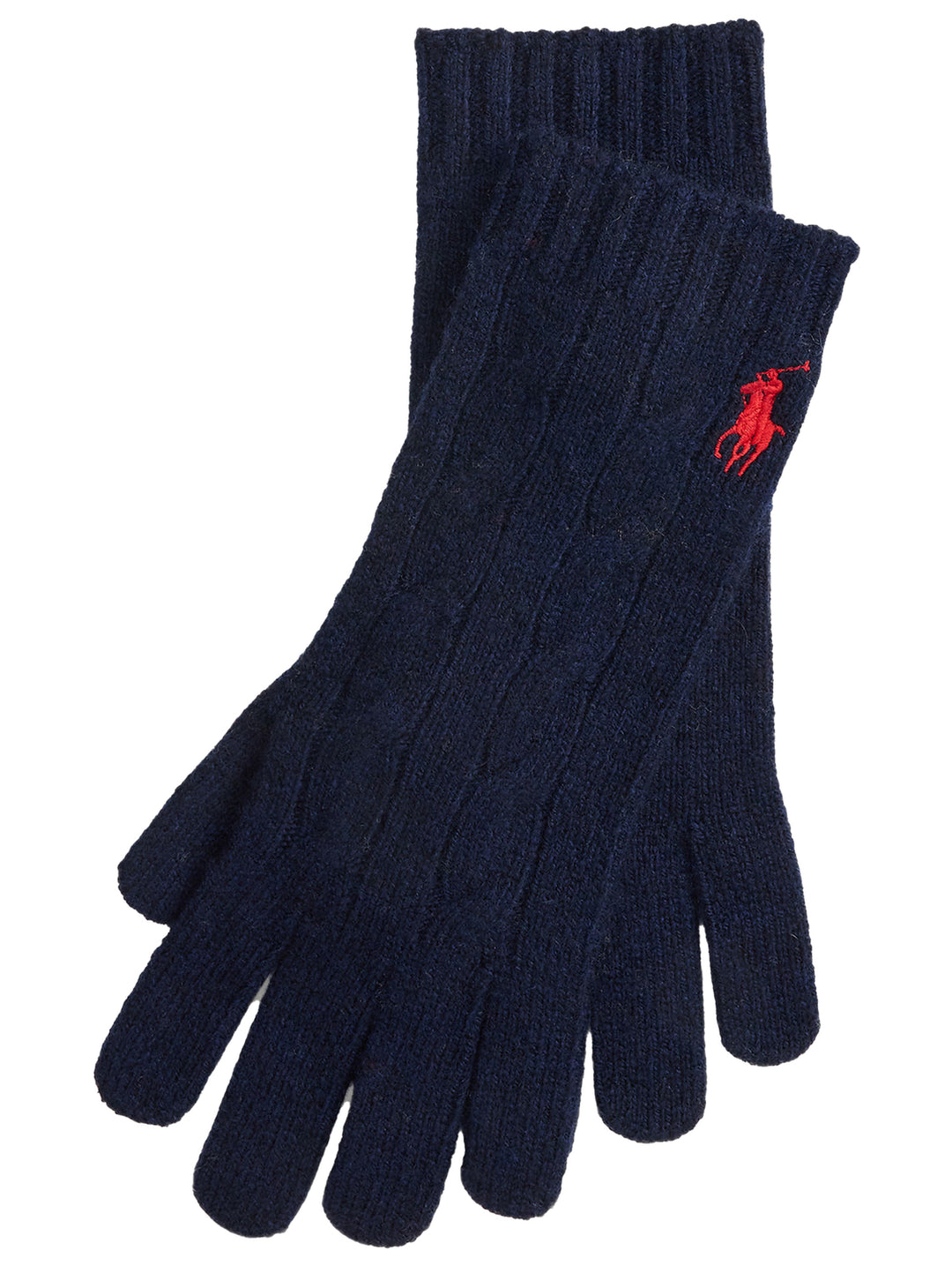 POLO Ralph Lauren Cable Knit Gloves – Blauw-90% wol<br />10% kashmir-DAMES ACCESSOIRES-Blauw