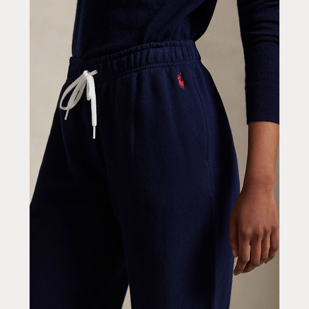 POLO Ralph Lauren Cable‑Knit Pantalon – Blauw-83% katoen, 17% polyester-DAMES BROEKEN-Blauw