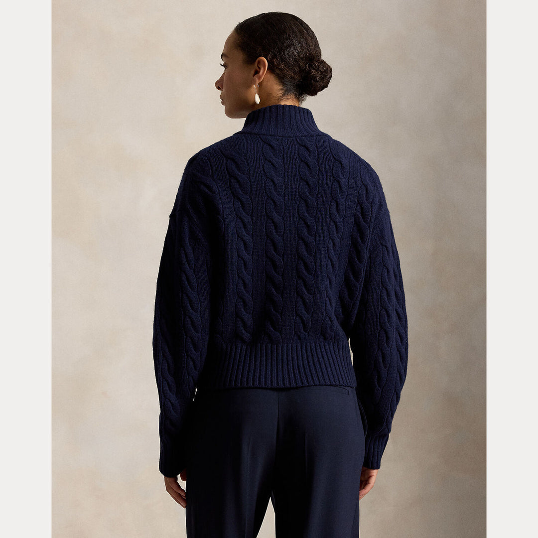 POLO Ralph Lauren Cable-knit Trui – Blauw-80% wol, 20% kasjmier-DAMES TRUIEN & VESTEN-Blauw
