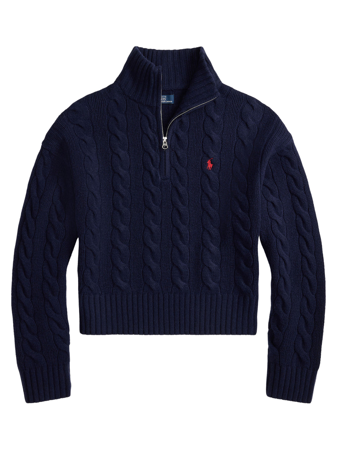 POLO Ralph Lauren Cable-knit Trui – Blauw-80% wol, 20% kasjmier-DAMES TRUIEN & VESTEN-Blauw