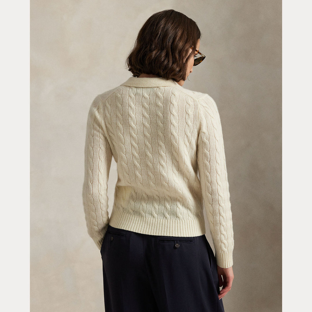 POLO Ralph Lauren Cable Polo Sweater-80% wol, 20% cashmere-DAMES TRUIEN & VESTEN-Room