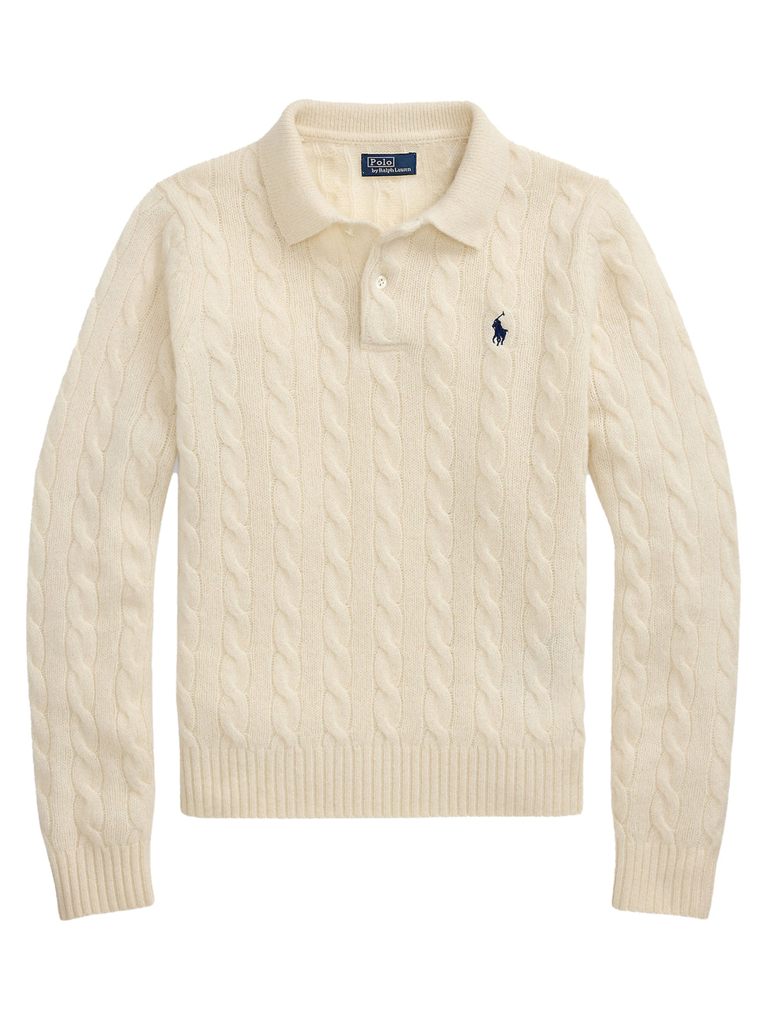 POLO Ralph Lauren Cable Polo Sweater-80% wol, 20% cashmere-DAMES TRUIEN & VESTEN-Room