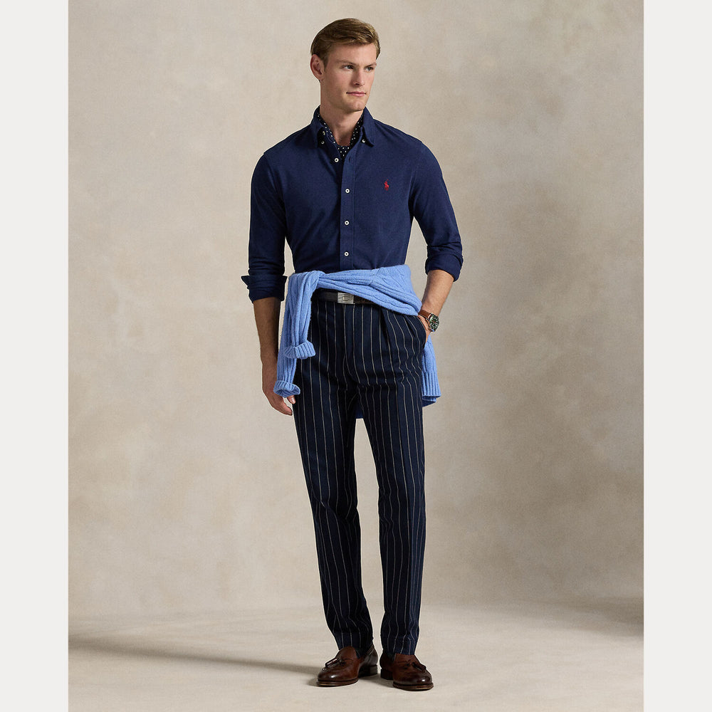 POLO Ralph Lauren Casual Shirt – Blauw-100% katoen-HEREN SHIRTS-Blauw