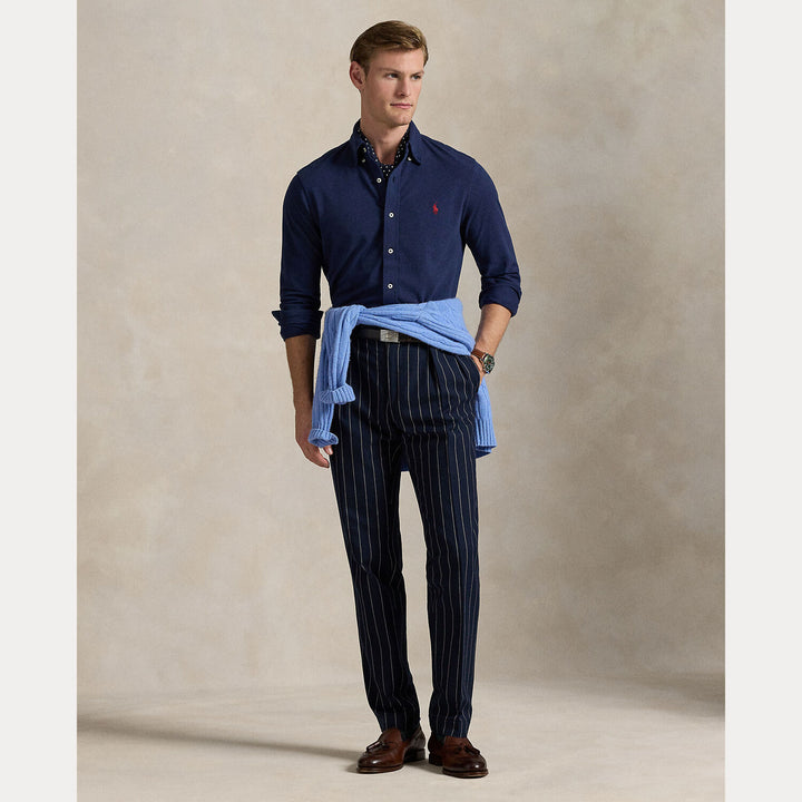 POLO Ralph Lauren Casual Shirt – Blauw-100% katoen-HEREN SHIRTS-Blauw