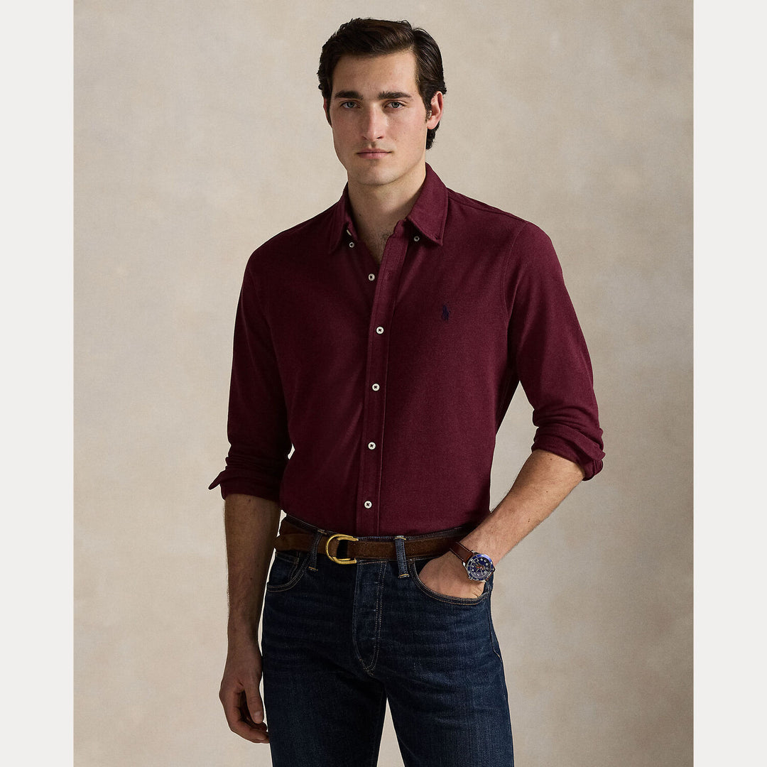 POLO Ralph Lauren Casual Shirt – Rood-100% katoen-HEREN SHIRTS-Rood
