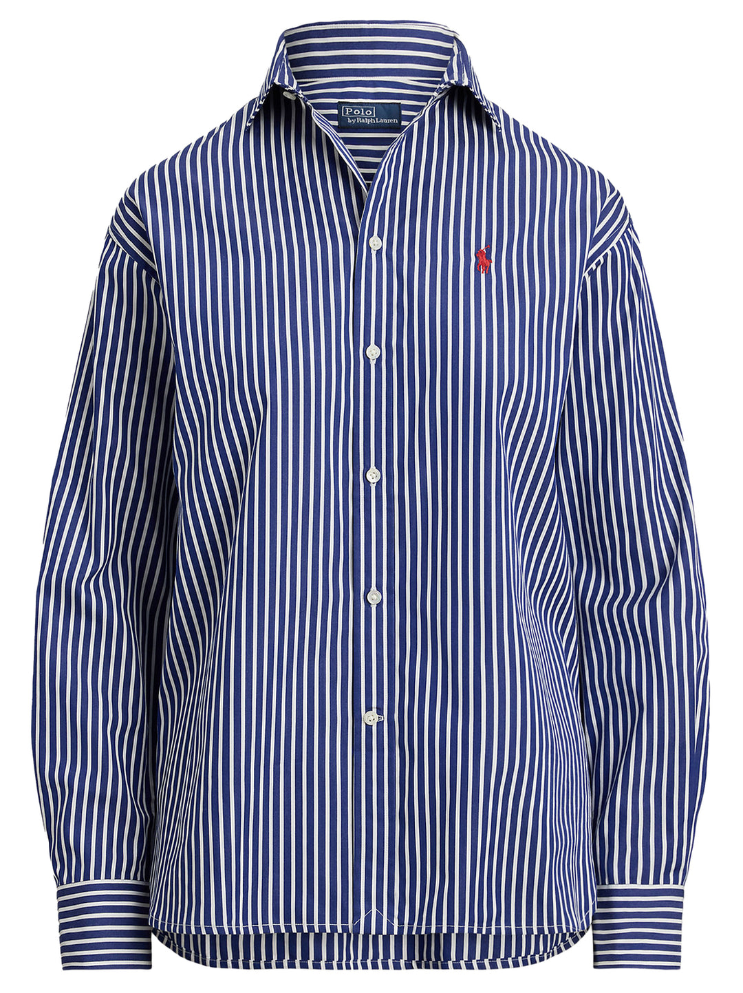 POLO Ralph Lauren Classic Fit Poplin Blouse-100% katoen-DAMES TOPS & BLOUSES-Blauw