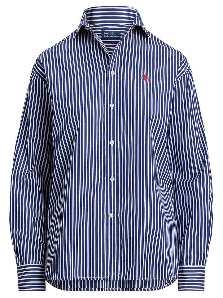 POLO Ralph Lauren Classic Fit Poplin Blouse-100% katoen-DAMES TOPS & BLOUSES-Blauw