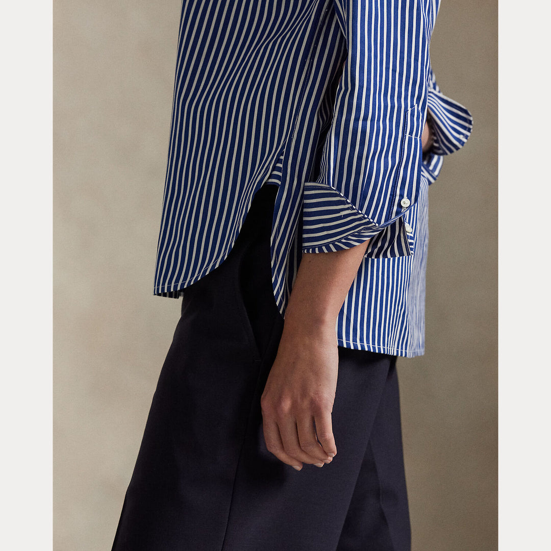 POLO Ralph Lauren Classic Fit Poplin Blouse-100% katoen-DAMES TOPS & BLOUSES-Blauw