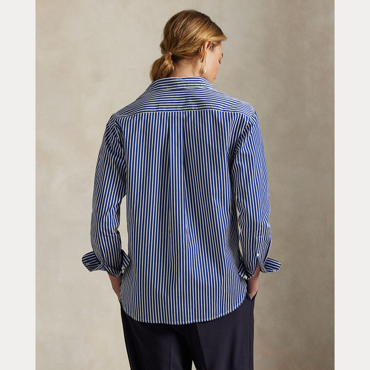 POLO Ralph Lauren Classic Fit Poplin Blouse-100% katoen-DAMES TOPS & BLOUSES-Blauw