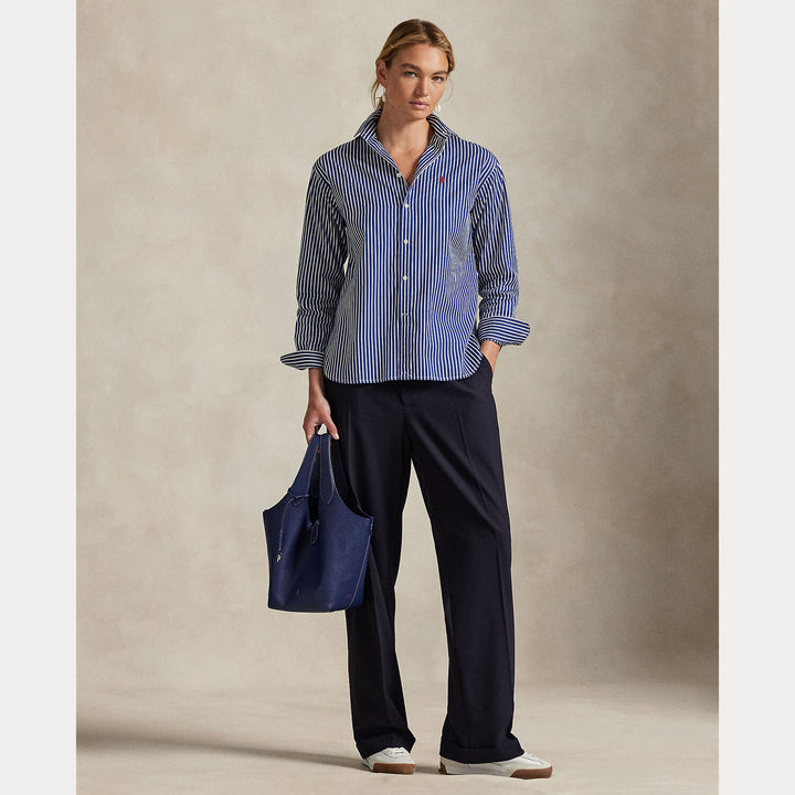 POLO Ralph Lauren Classic Fit Poplin Blouse-100% katoen-DAMES TOPS & BLOUSES-Blauw