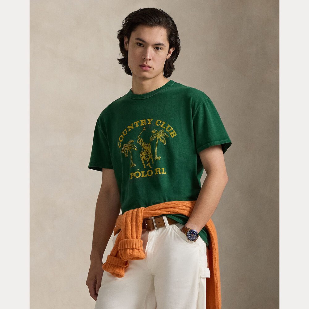 POLO Ralph Lauren Classic fit T-shirt met print-100% katoen-HEREN POLO'S & T-SHIRTS-Groen