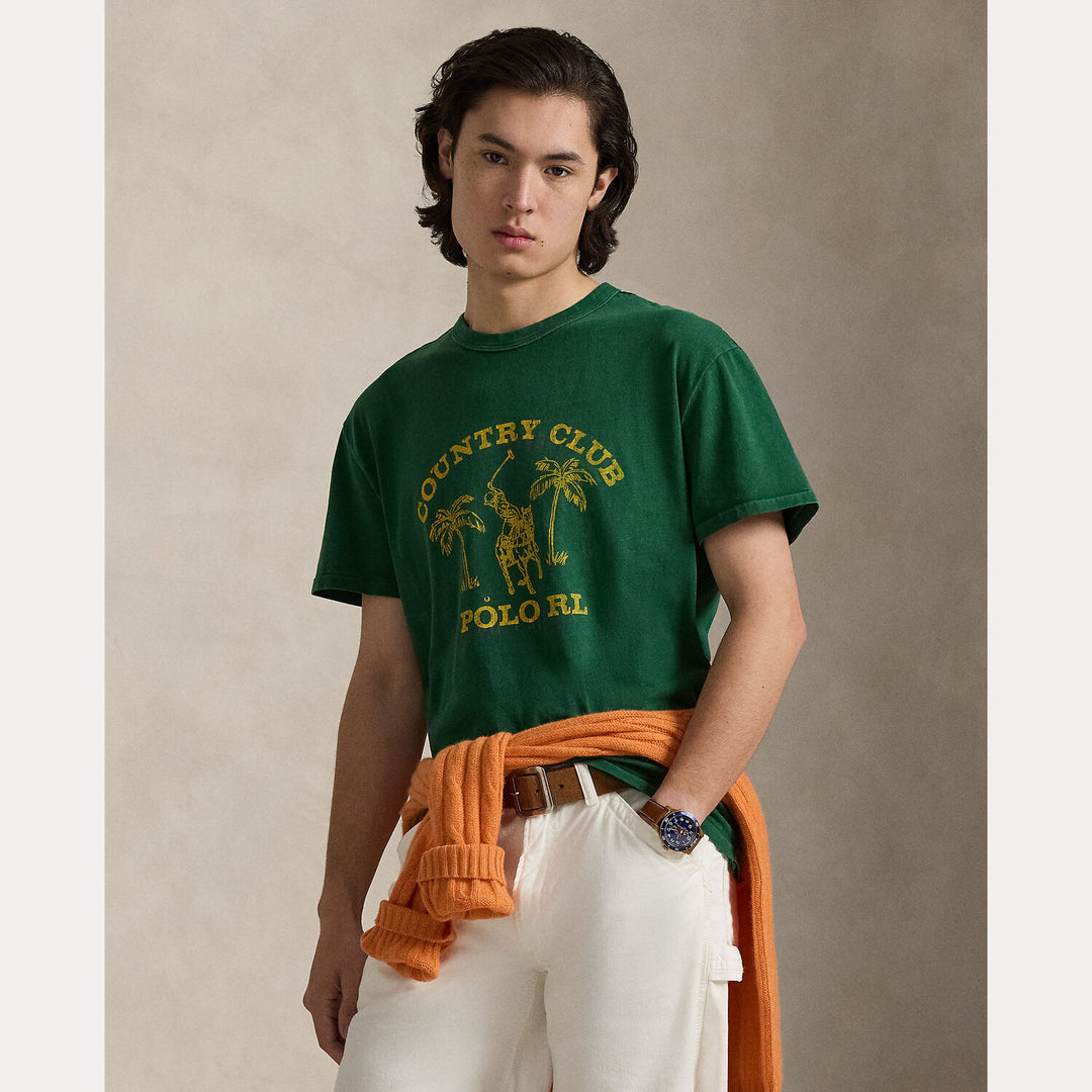 POLO Ralph Lauren Classic fit T-shirt met print-100% katoen-HEREN POLO'S & T-SHIRTS-Groen