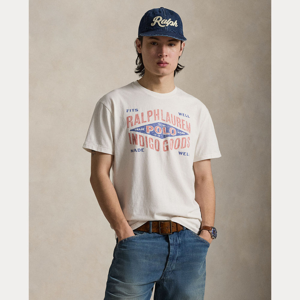 POLO Ralph Lauren Classic fit T-shirt met print-100% katoen-HEREN POLO'S & T-SHIRTS-Wit