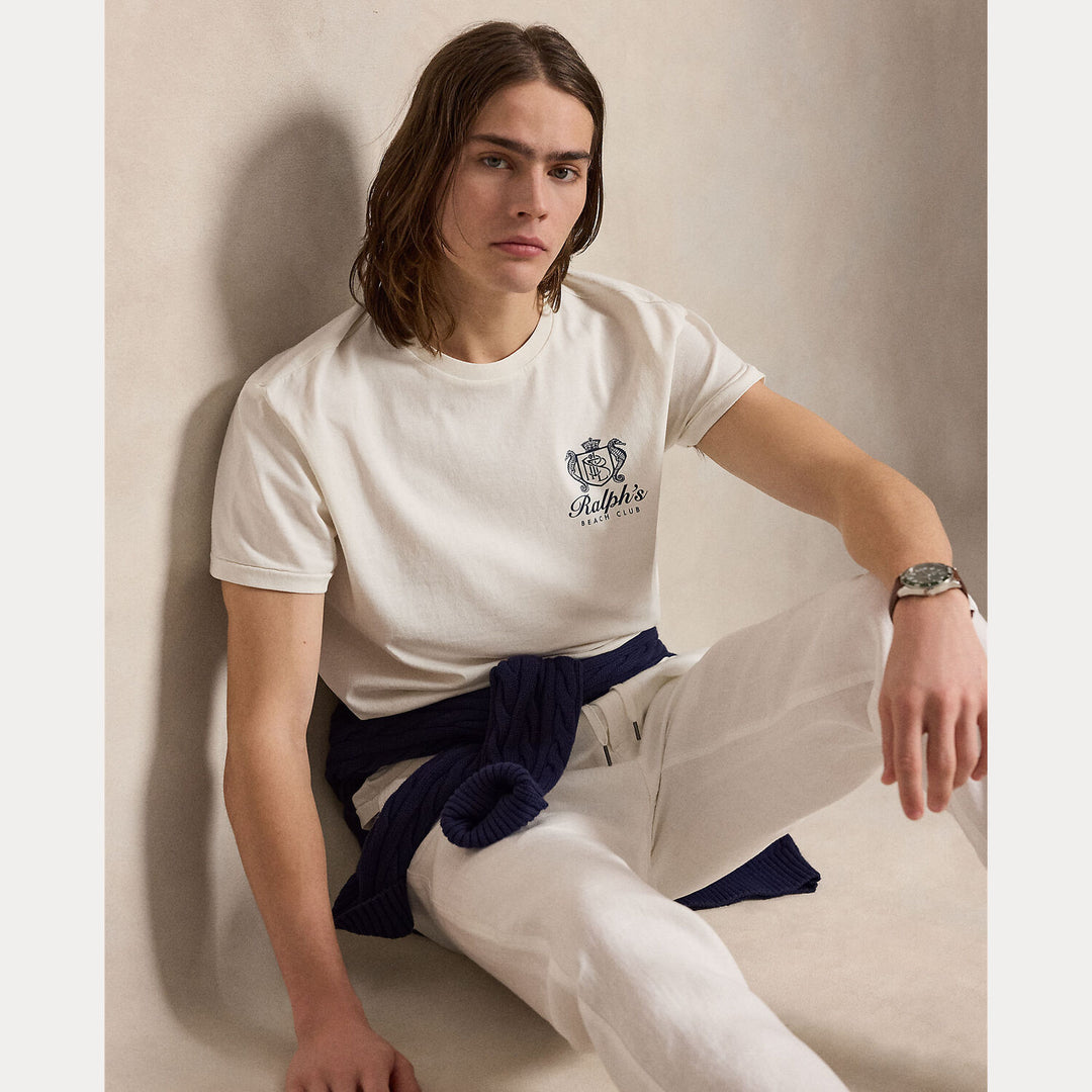 POLO Ralph Lauren Classic fit T-shirt met print-100% katoen-HEREN POLO'S & T-SHIRTS-Wit