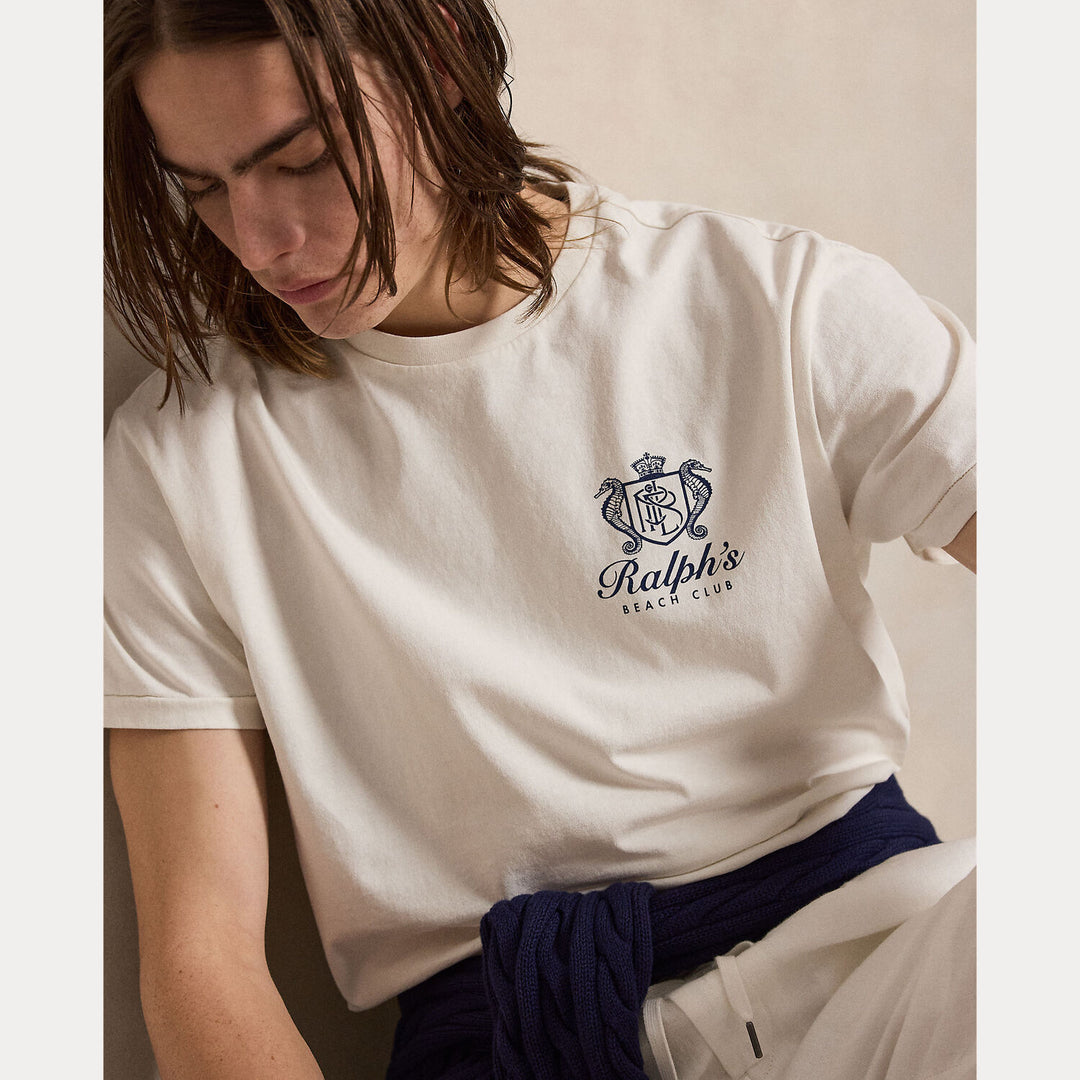 POLO Ralph Lauren Classic fit T-shirt met print-100% katoen-HEREN POLO'S & T-SHIRTS-Wit