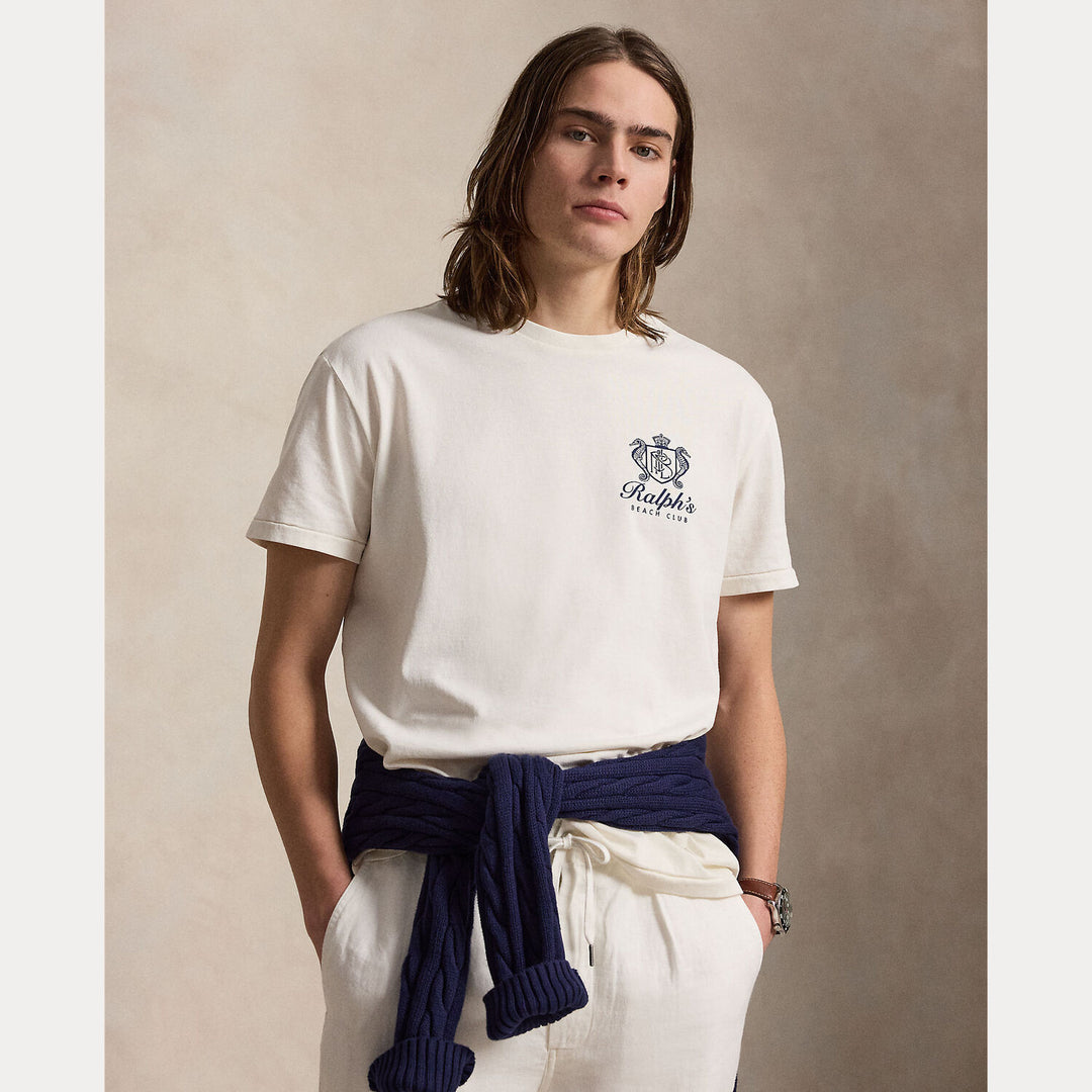 POLO Ralph Lauren Classic fit T-shirt met print-100% katoen-HEREN POLO'S & T-SHIRTS-Wit