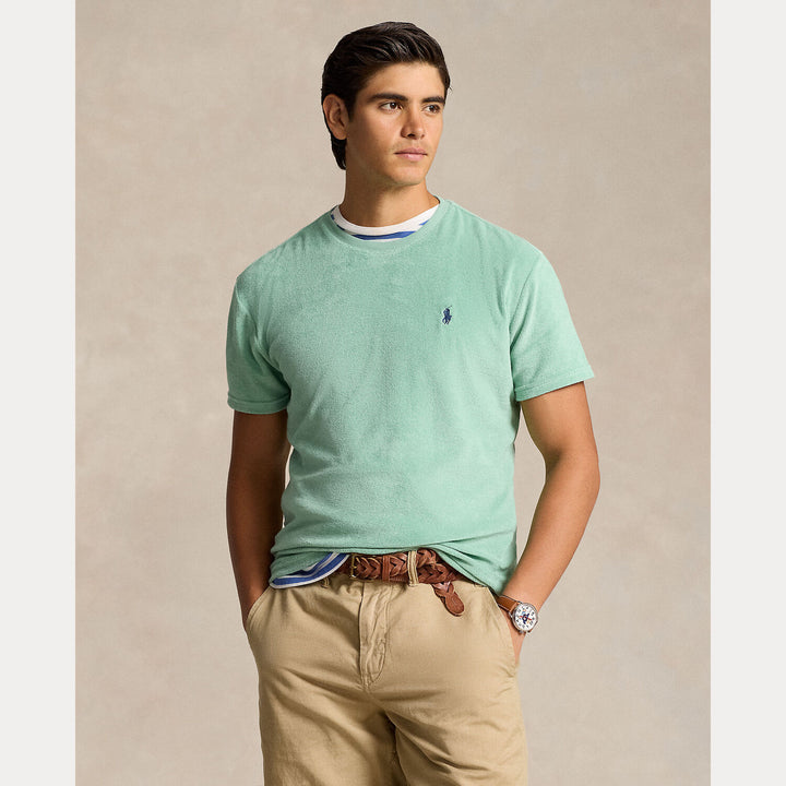 POLO Ralph Lauren Classic Fit Terry T-shirt-90% katoen, 10% polyester.-HEREN POLO'S & T-SHIRTS-Groen