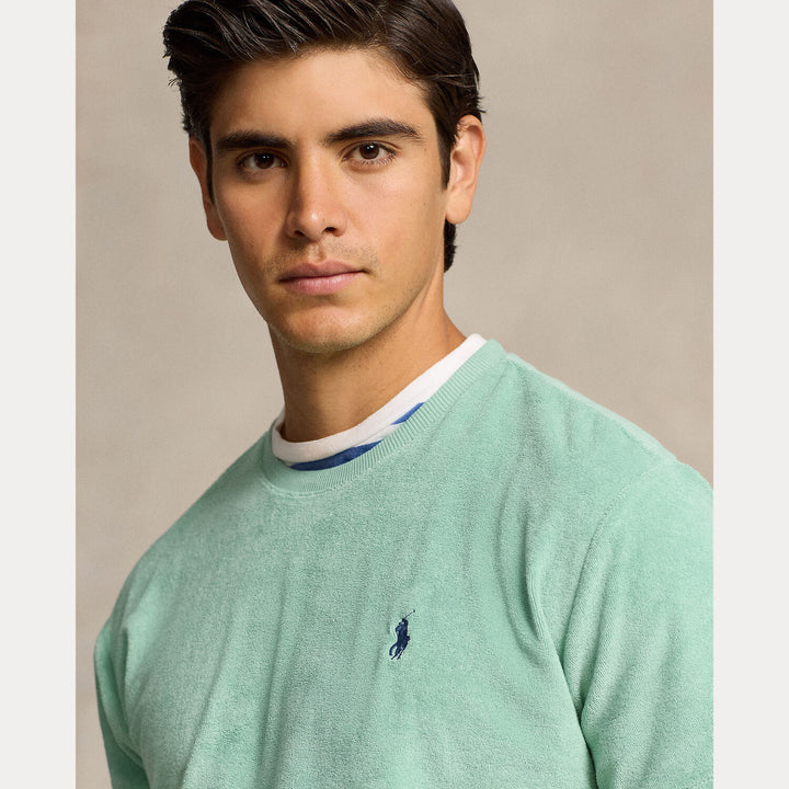 POLO Ralph Lauren Classic Fit Terry T-shirt-90% katoen, 10% polyester.-HEREN POLO'S & T-SHIRTS-Groen