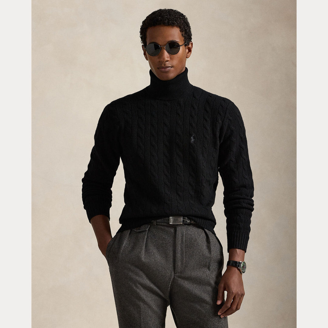 POLO Ralph Lauren Coltrui – Zwart-90% wol, 10% kasjmier-HEREN TRUIEN & VESTEN-Zwart