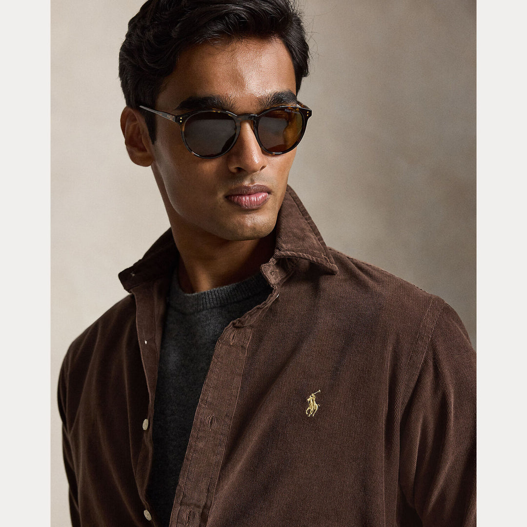 POLO Ralph Lauren Corduroy Shirt – Bruin-100% katoen-HEREN SHIRTS-Bruin