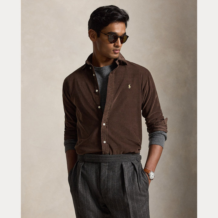 POLO Ralph Lauren Corduroy Shirt – Bruin-100% katoen-HEREN SHIRTS-Bruin