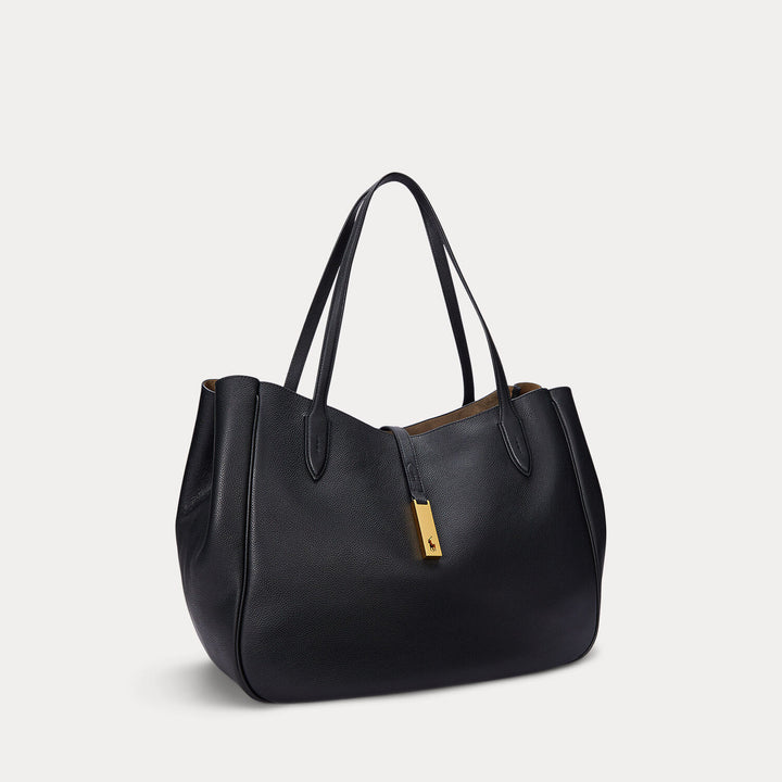 POLO Ralph Lauren Creel Grain Tote – Zwart-DAMES ACCESSOIRES-Zwart