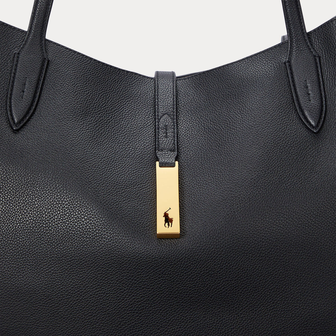 POLO Ralph Lauren Creel Grain Tote – Zwart-DAMES ACCESSOIRES-Zwart