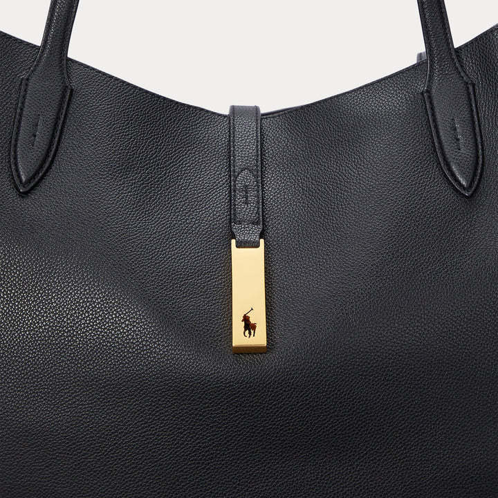 POLO Ralph Lauren Creel Grain Tote – Zwart-DAMES ACCESSOIRES-Zwart