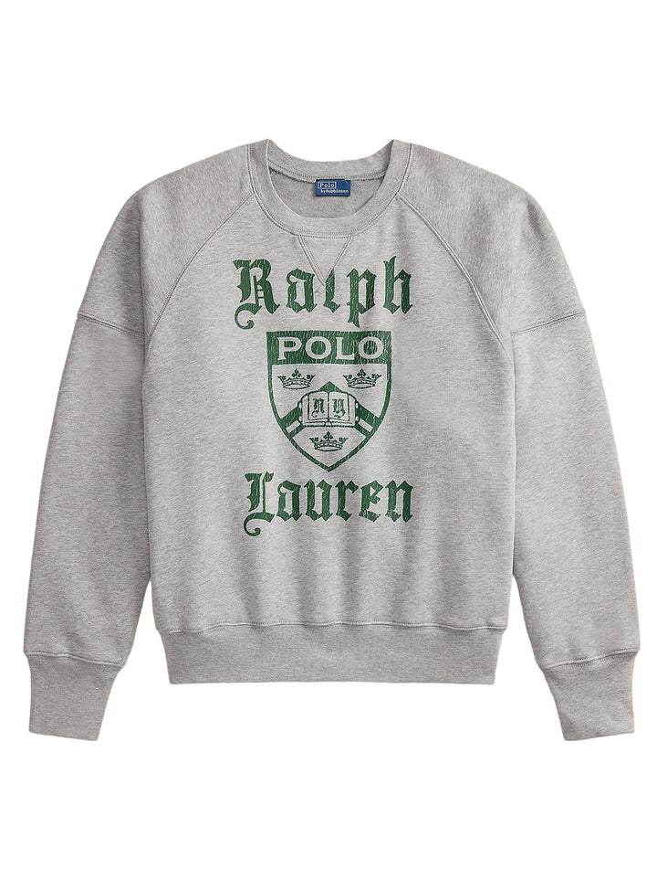 POLO Ralph Lauren Crest Fleece Sweater – Grijs-80% katoen, 20% polyester-DAMES TRUIEN & VESTEN-Grijs