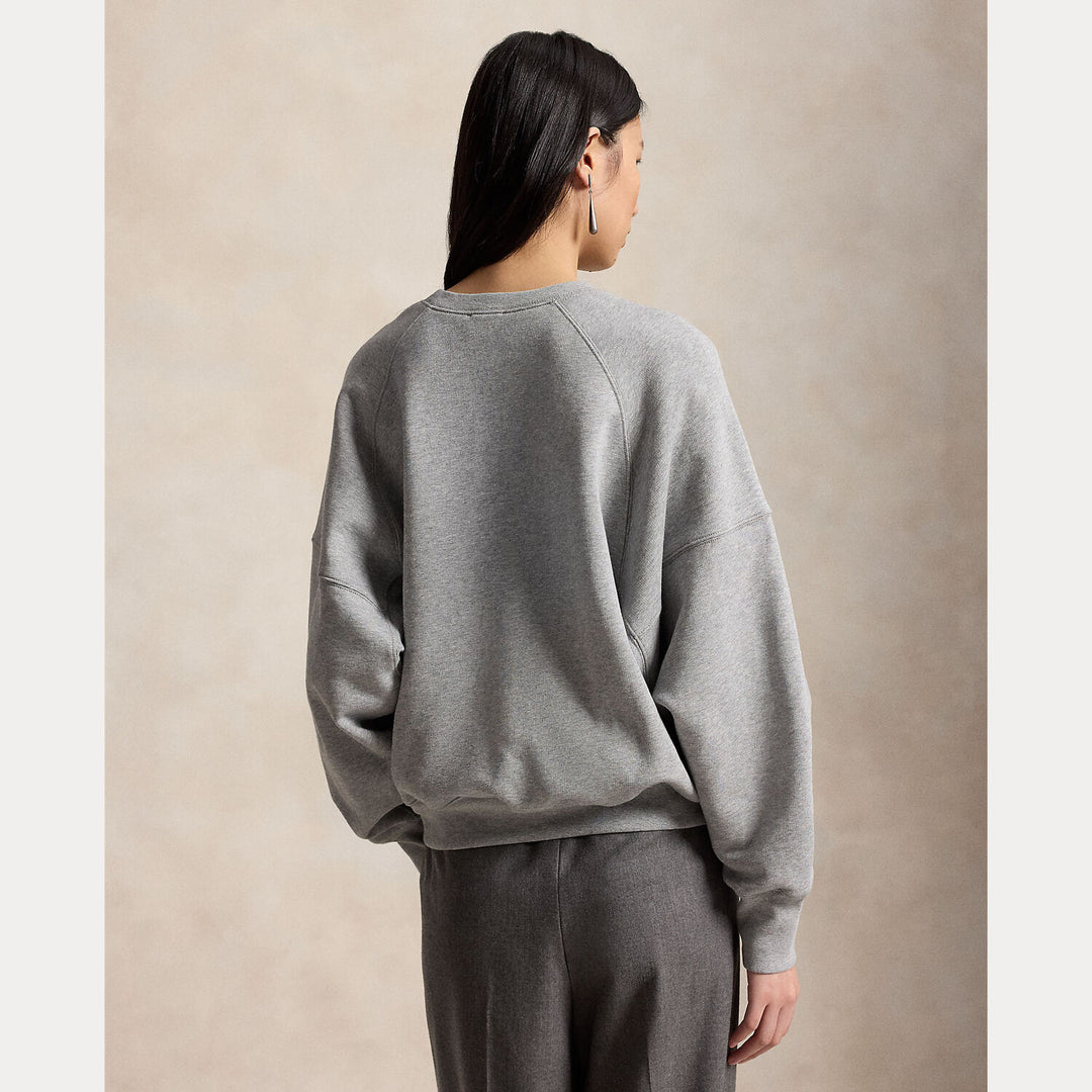 POLO Ralph Lauren Crest Fleece Sweater – Grijs-80% katoen, 20% polyester-DAMES TRUIEN & VESTEN-Grijs