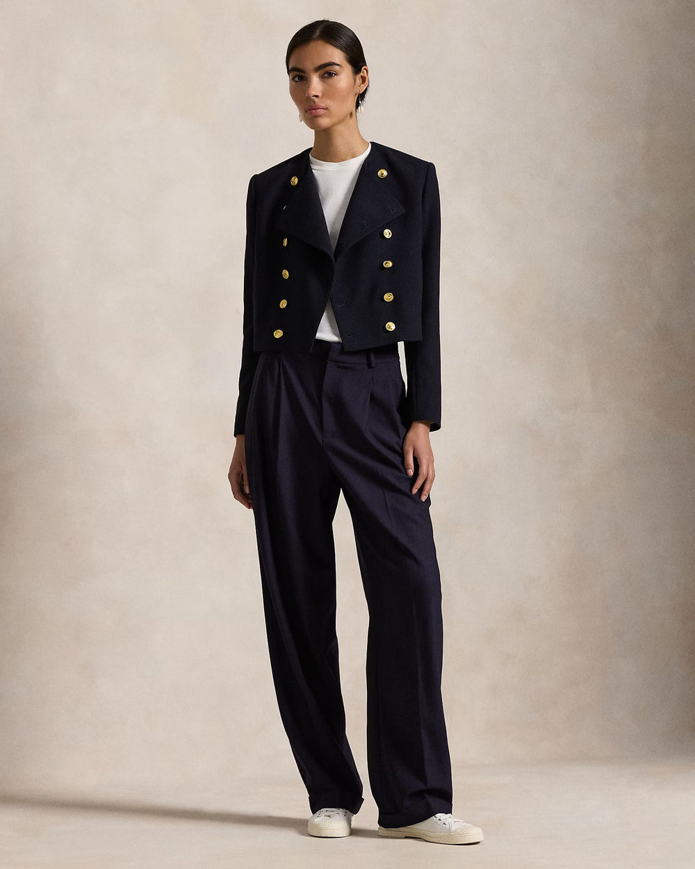 POLO Ralph Lauren cropped wollen crêpe blazer-Jasje: 100% wol. Voering romp: 100% cupro. Voering mouw: 52% viscose, 48% a