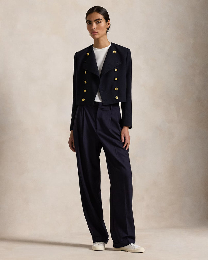 POLO Ralph Lauren cropped wollen crêpe blazer-Jasje: 100% wol. Voering romp: 100% cupro. Voering mouw: 52% viscose, 48% a