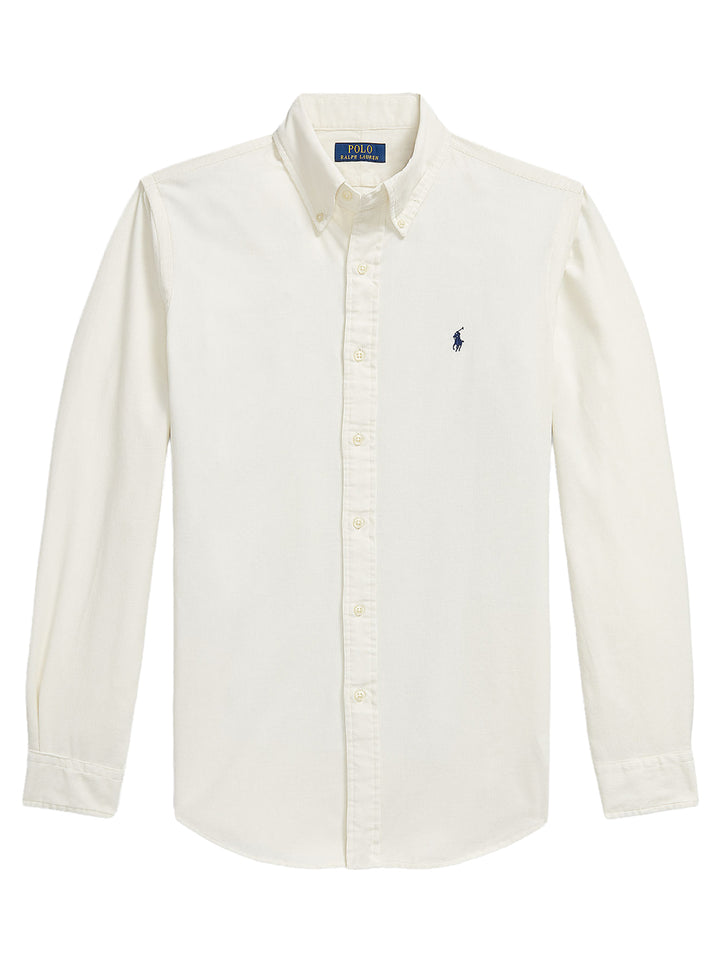 POLO Ralph Lauren Custom Fit Corduroy Shirt – Wit-100% katoen-HEREN SHIRTS-Wit