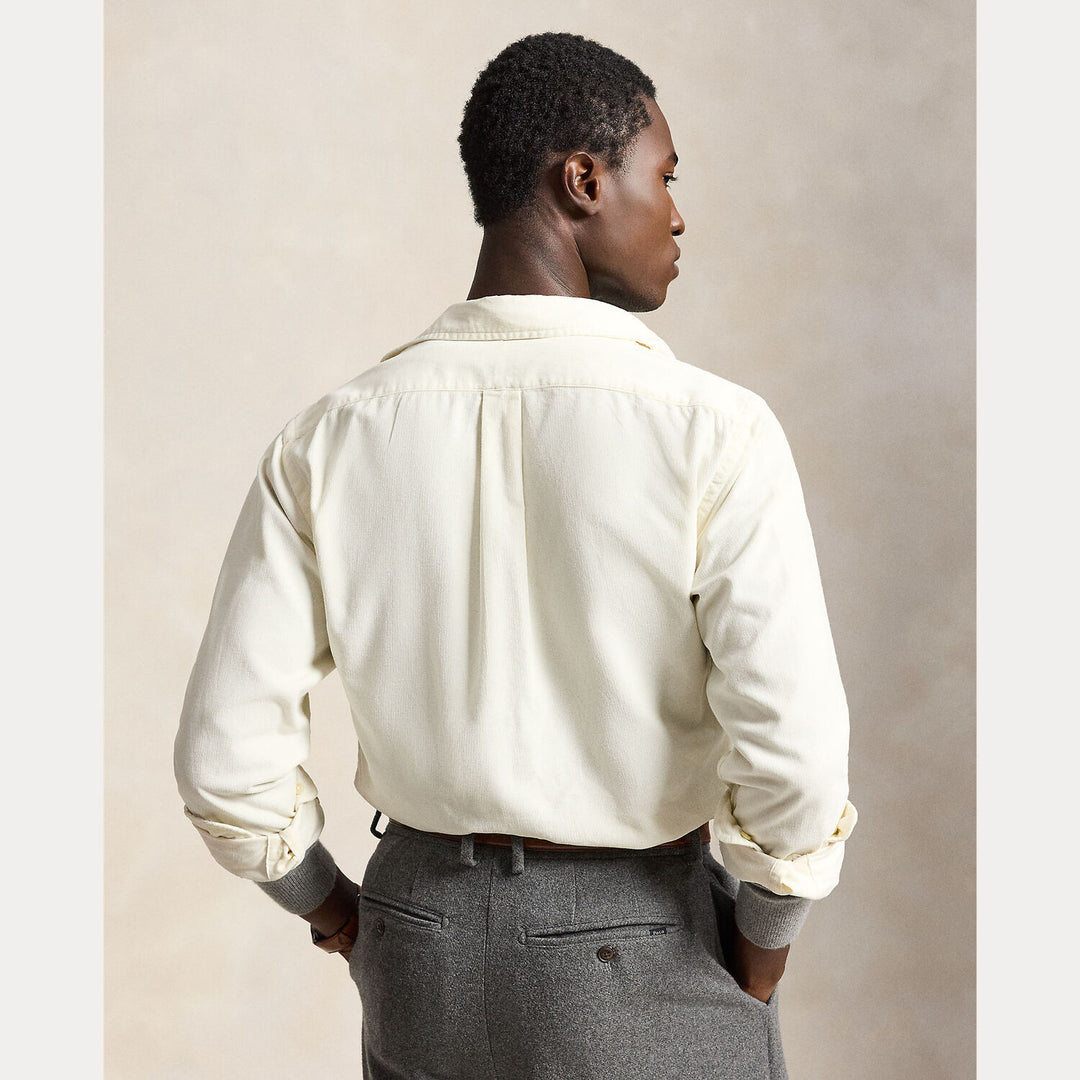 POLO Ralph Lauren Custom Fit Corduroy Shirt – Wit-100% katoen-HEREN SHIRTS-Wit