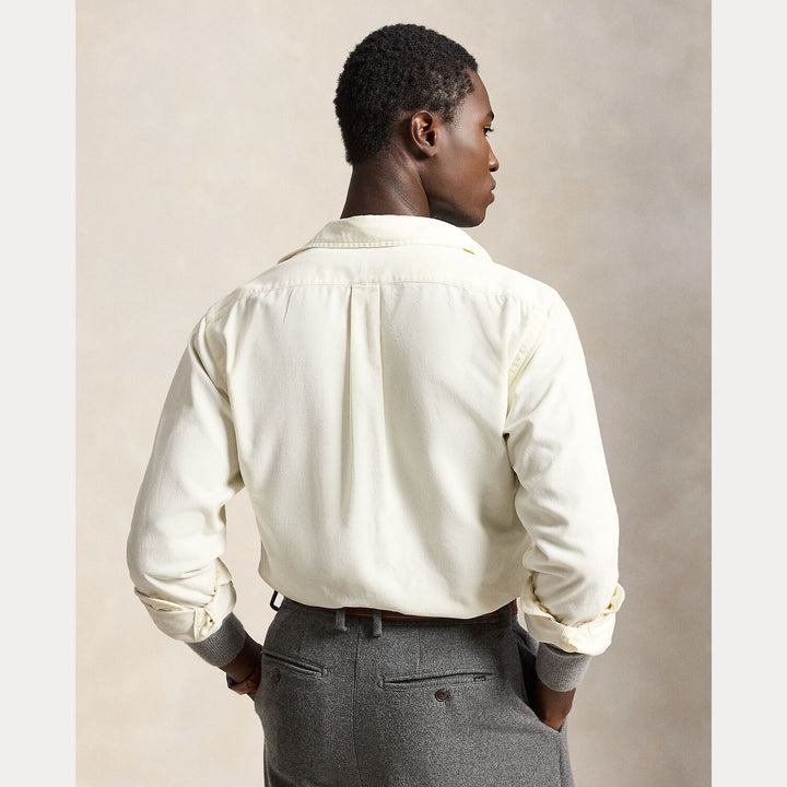 POLO Ralph Lauren Custom Fit Corduroy Shirt – Wit-100% katoen-HEREN SHIRTS-Wit