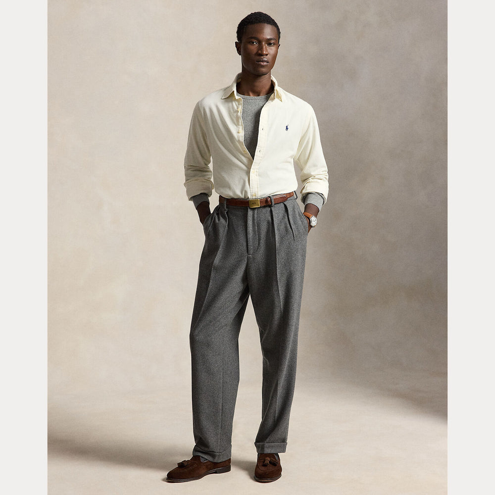 POLO Ralph Lauren Custom Fit Corduroy Shirt – Wit-100% katoen-HEREN SHIRTS-Wit