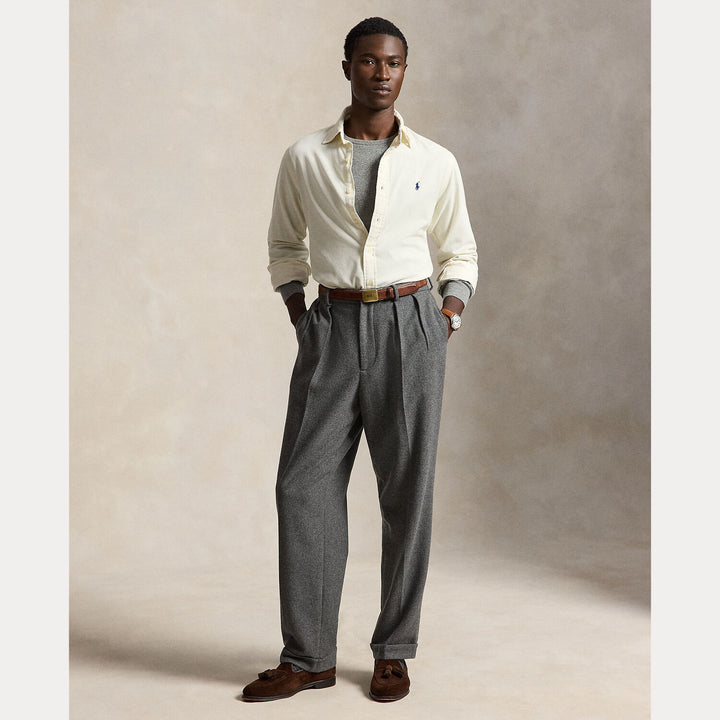 POLO Ralph Lauren Custom Fit Corduroy Shirt – Wit-100% katoen-HEREN SHIRTS-Wit