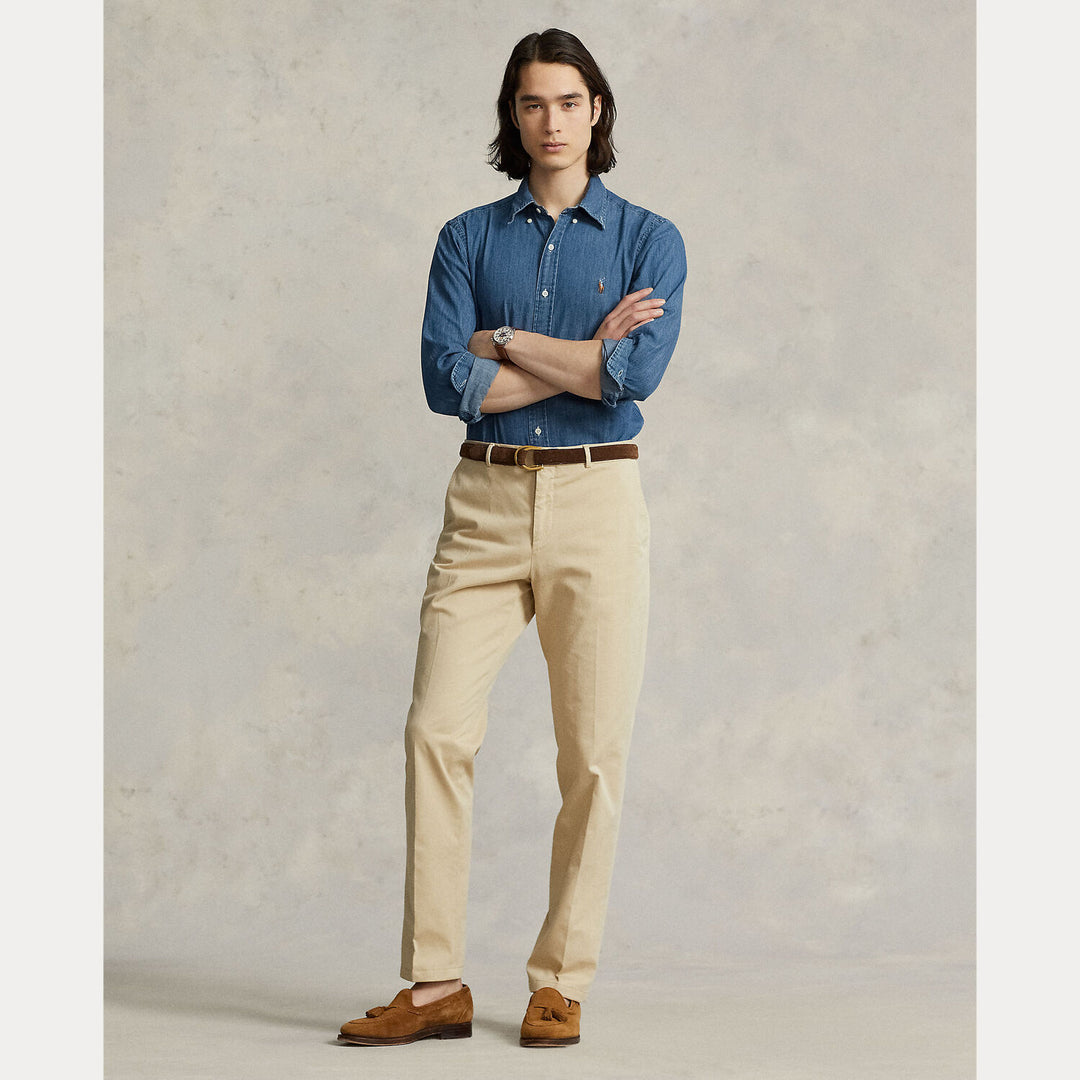 POLO Ralph Lauren Custom Fit Denim Shirt – Blauw-100% katoen-HEREN SHIRTS-Blauw