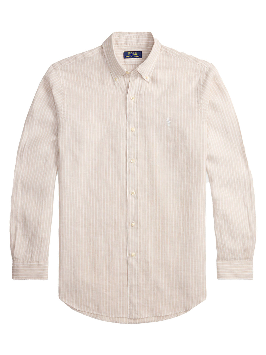 POLO Ralph Lauren Custom Fit Linnen Shirt – Beige-100% linnen-HEREN SHIRTS-Beige