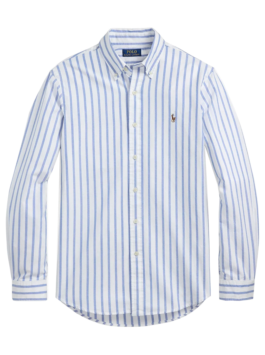 POLO Ralph Lauren Custom Fit Linnen Shirt – Blauw-100% katoen-HEREN SHIRTS-Blauw