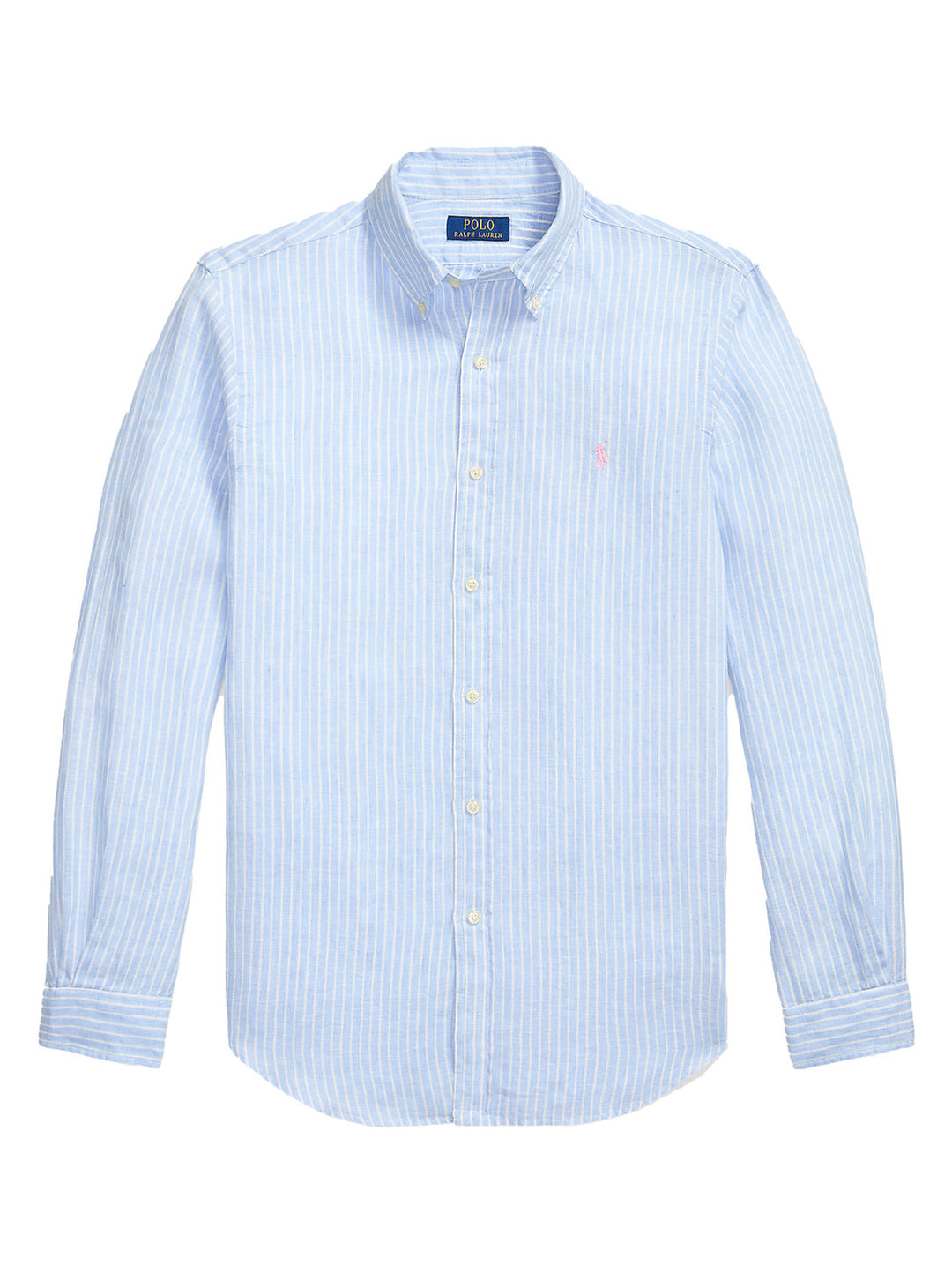 POLO Ralph Lauren Custom Fit Linnen Shirt – Blauw-100% linnen-HEREN SHIRTS-Blauw