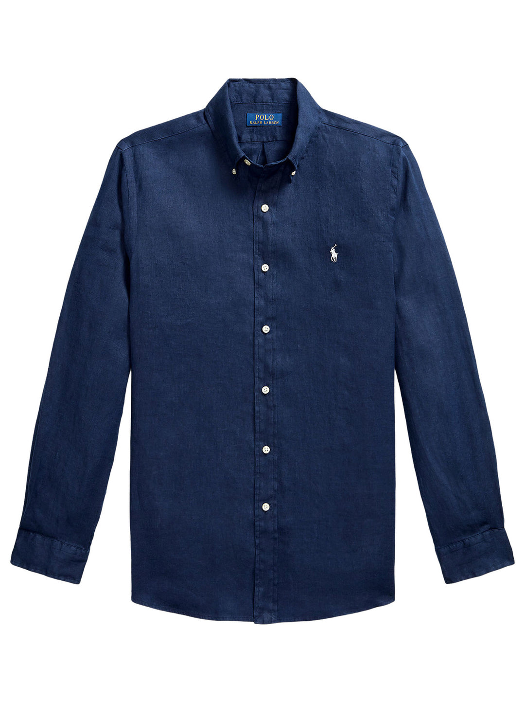 POLO Ralph Lauren Custom Fit Linnen Shirt – Blauw-100% linnen-HEREN SHIRTS-Blauw