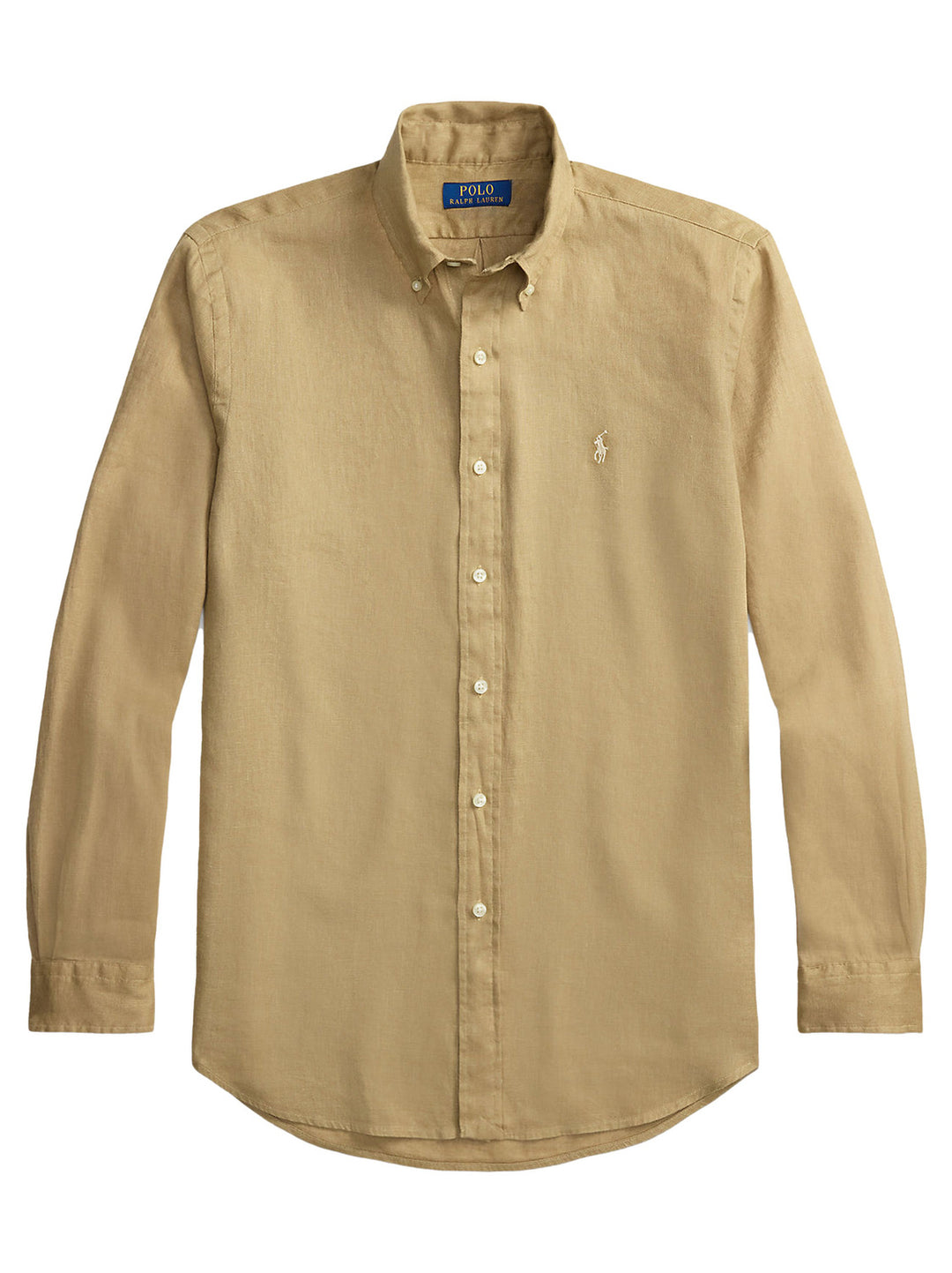 POLO Ralph Lauren Custom Fit Linnen Shirt – Bruin-100% linnen-HEREN SHIRTS-Bruin