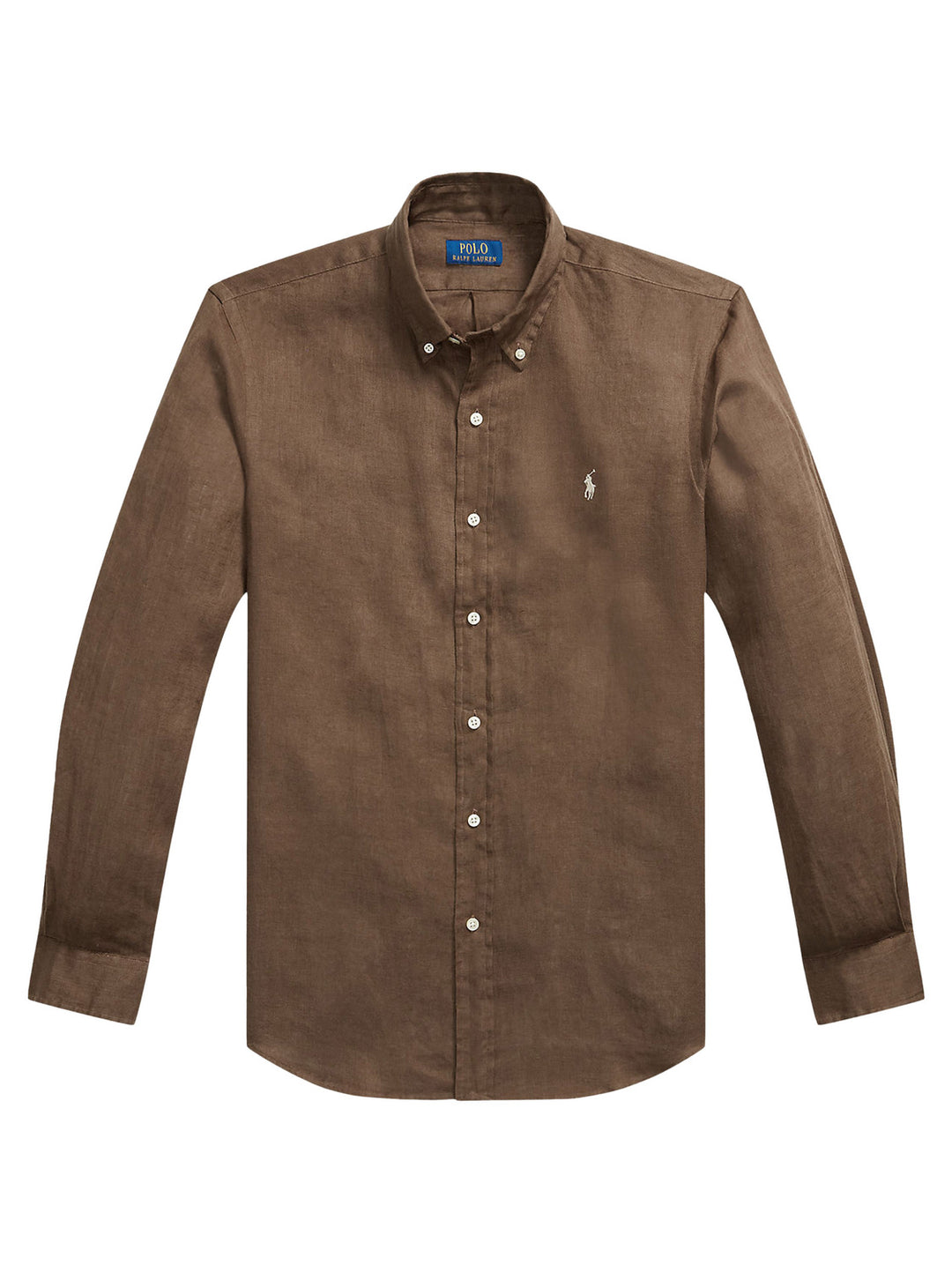POLO Ralph Lauren Custom Fit Linnen Shirt – Bruin-100% linnen-HEREN SHIRTS-Bruin