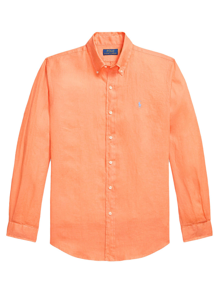 POLO Ralph Lauren Custom Fit Linnen Shirt – Oranje-100% linnen-HEREN SHIRTS-Oranje