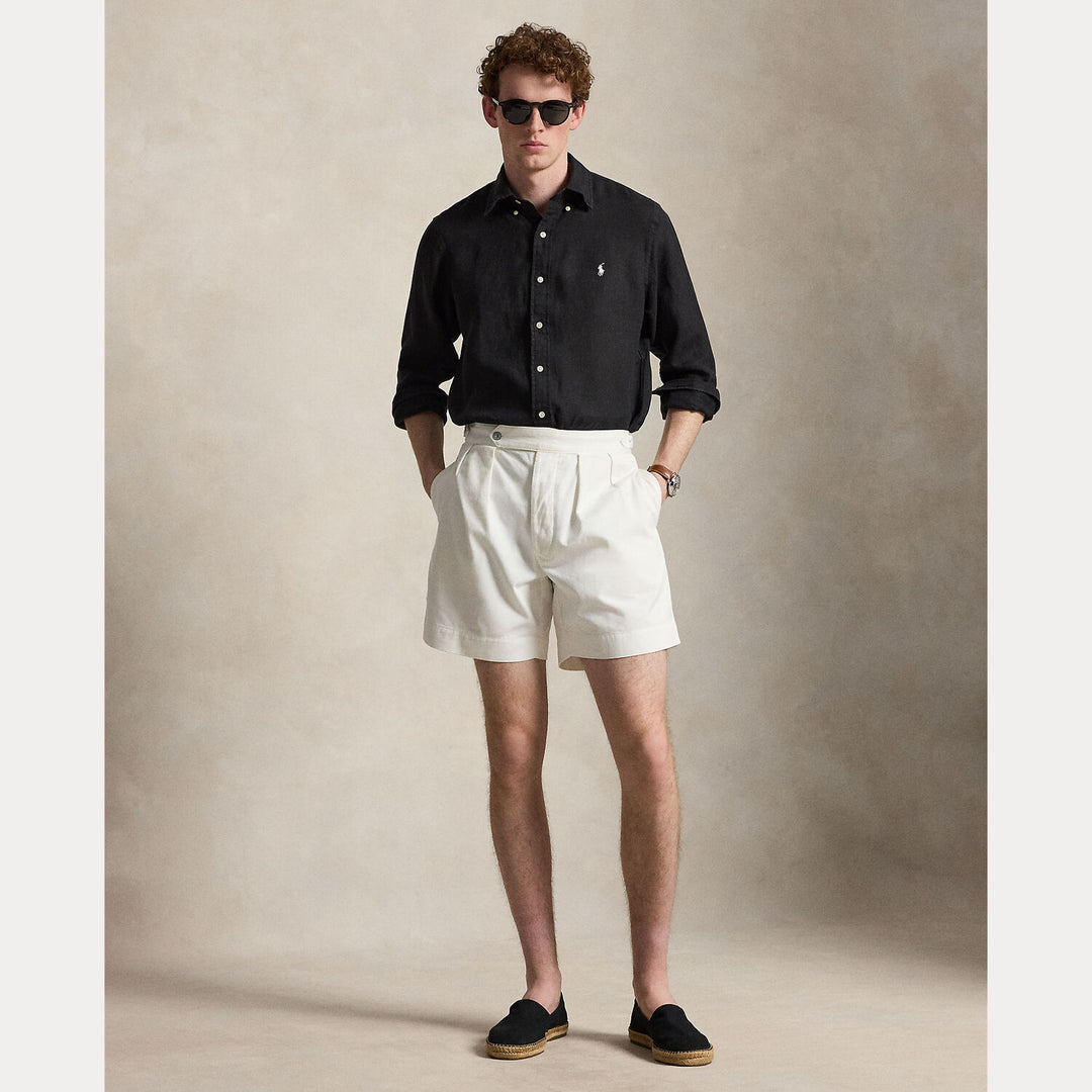 POLO Ralph Lauren Custom Fit Linnen Shirt – Zwart-100% linnen-HEREN SHIRTS-Zwart