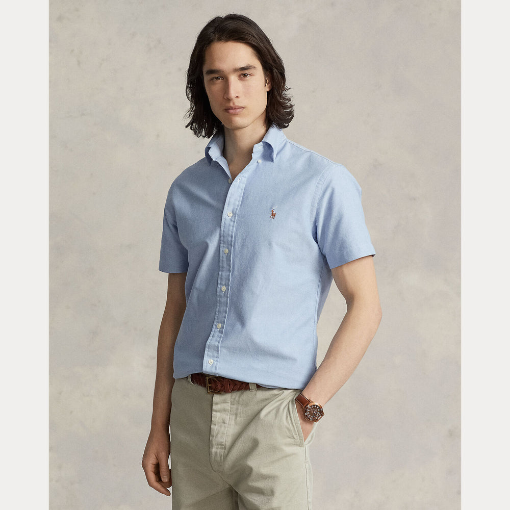 POLO Ralph Lauren Custom fit Oxford overhemd-100% katoen-HEREN SHIRTS-Blauw