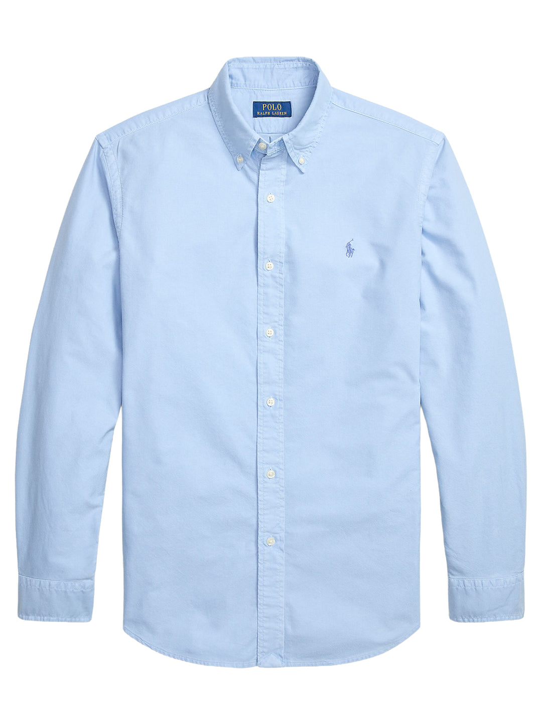 POLO Ralph Lauren Custom Fit Oxford Shirt – Blauw-100% katoen-HEREN SHIRTS-Blauw