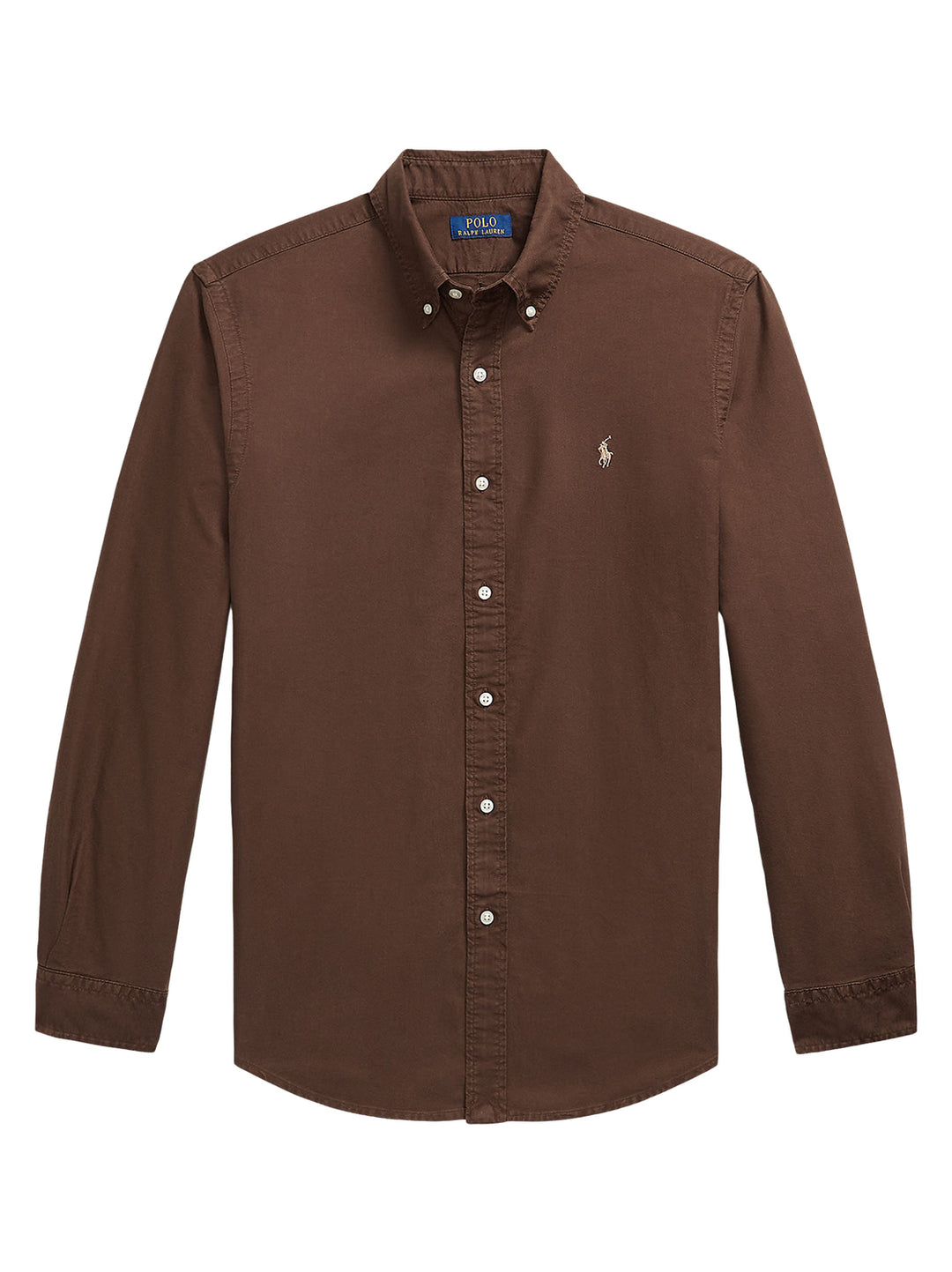 POLO Ralph Lauren Custom Fit Oxford Shirt – Bruin-100% katoen-HEREN SHIRTS-Bruin
