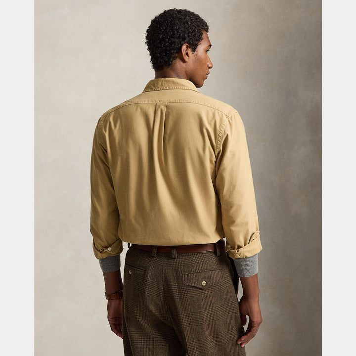 POLO Ralph Lauren Custom Fit Oxford Shirt – Bruin-100% katoen-HEREN SHIRTS-Bruin